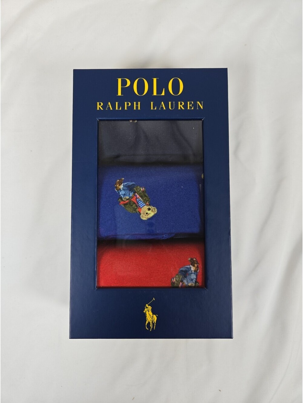 Polo Ralph Lauren Boxer Briefs Men Sz XL Bear Black/Blue/Red Holiday (3-Pack)